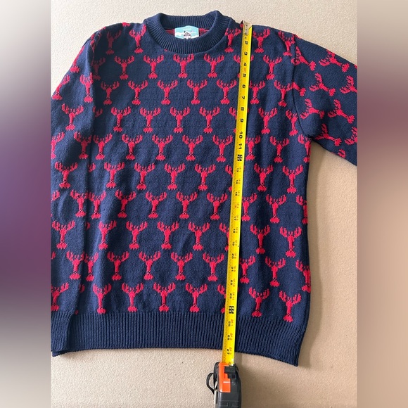 EUC Kiel James Patrick Toasty Coasty Sweater Blue Red Lobster Size L - Picture 7 of 7